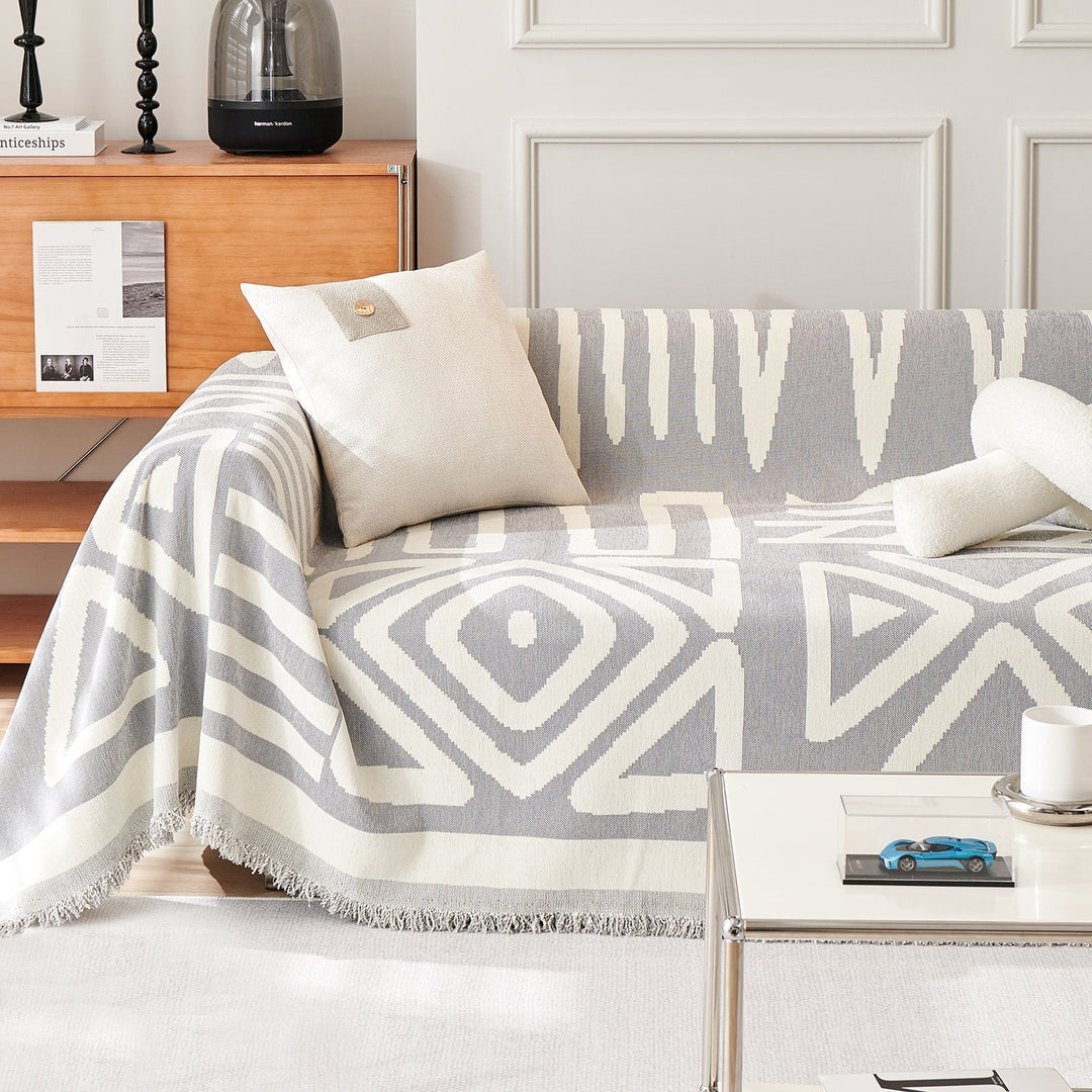 Geometrisk Boho Stil Sofa Trekk - Moderne, Stilig & Holdbar Sofa Beskyttelse | Luvikno