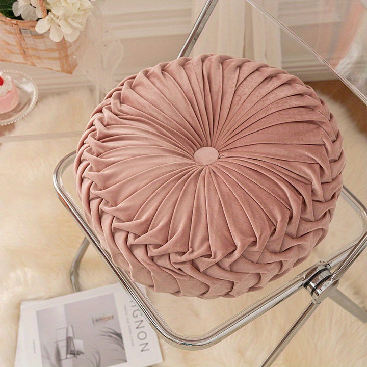 Rund Fløyelspute – Myk Dekorativ Pute for Stue, Soverom og Kontor, Perfekt som Gulvpute eller Sofa Dekorasjon | Luvikno