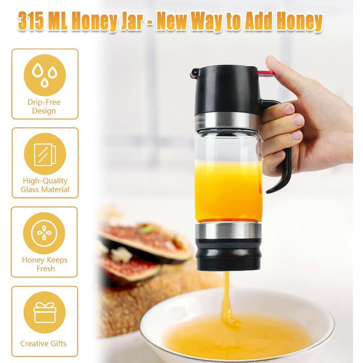 No-Drip Glass Honey Dispenser Luvikno