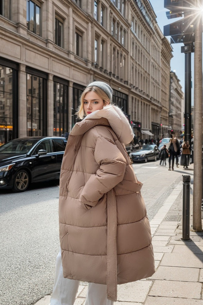 Luvik | Keskipituinen hupparin puffer-takki