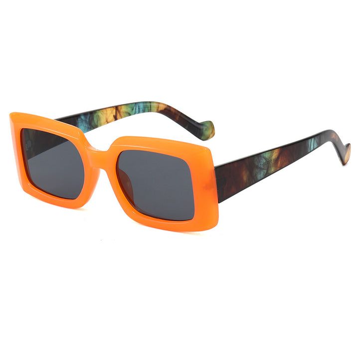 Dame moteristisk kvadratisk solbrille med gjennomsiktig design Luvikno