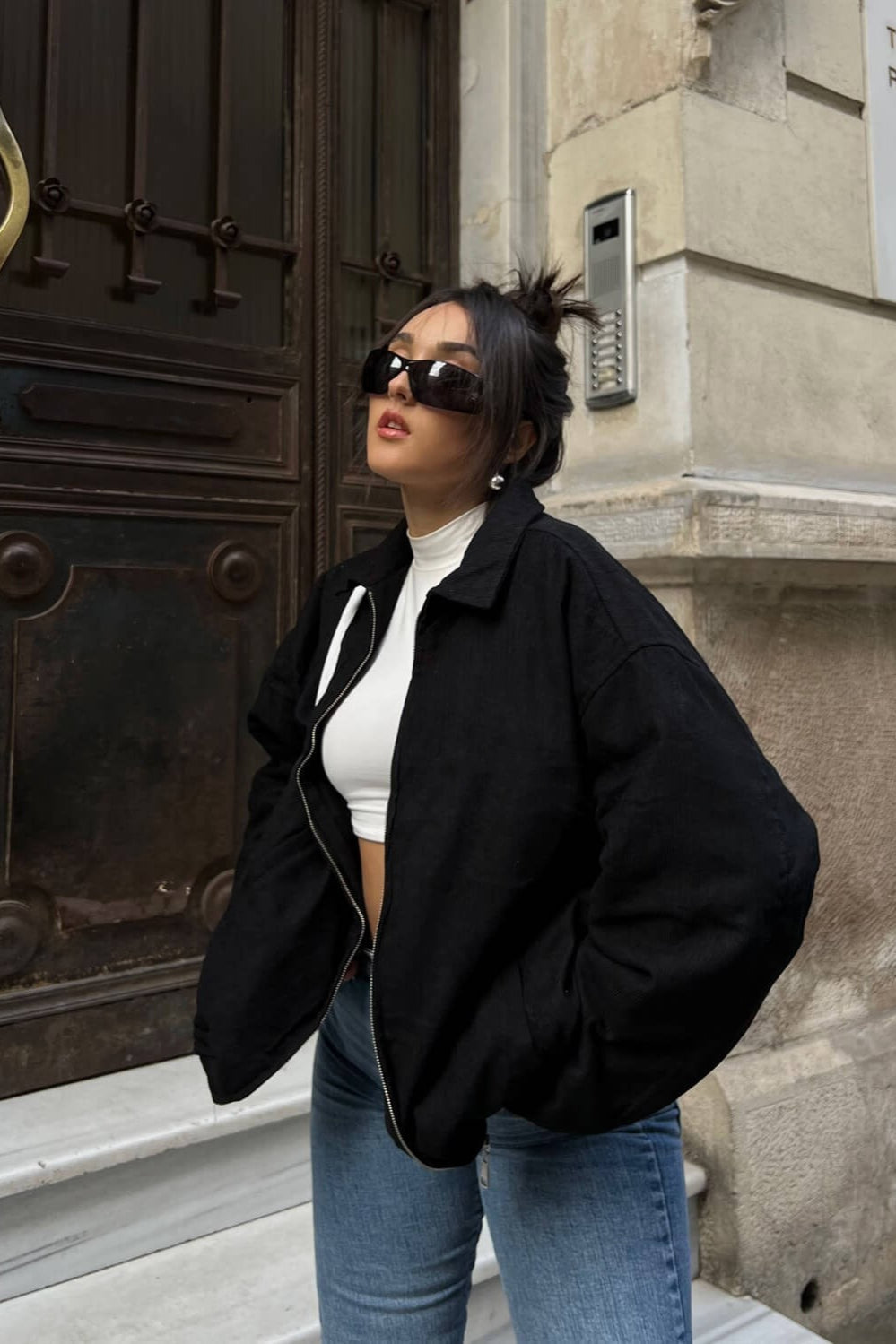 Luvik | Oppreist krage Sweatshirt-jakke
