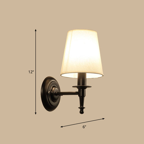 Single Wall Mount Light Minimalisme Tapered Drum Stoffe Veggbelysning for Korridor | Luvikno