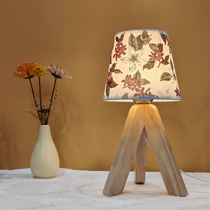 FloralGlow Lampe - Elegant LED Bordlampe med TreLuvikno