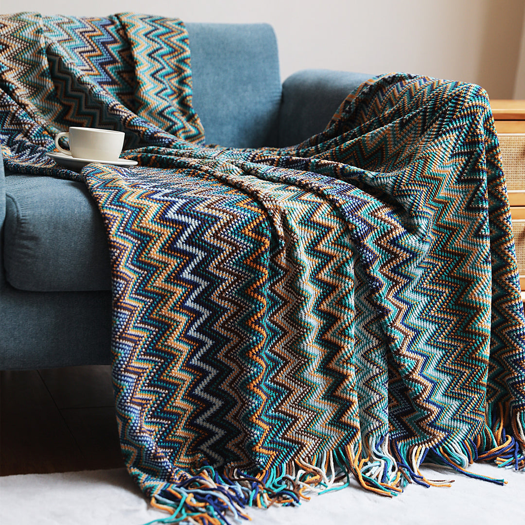 Damer Zigzag Mønster Blanket Luvikno