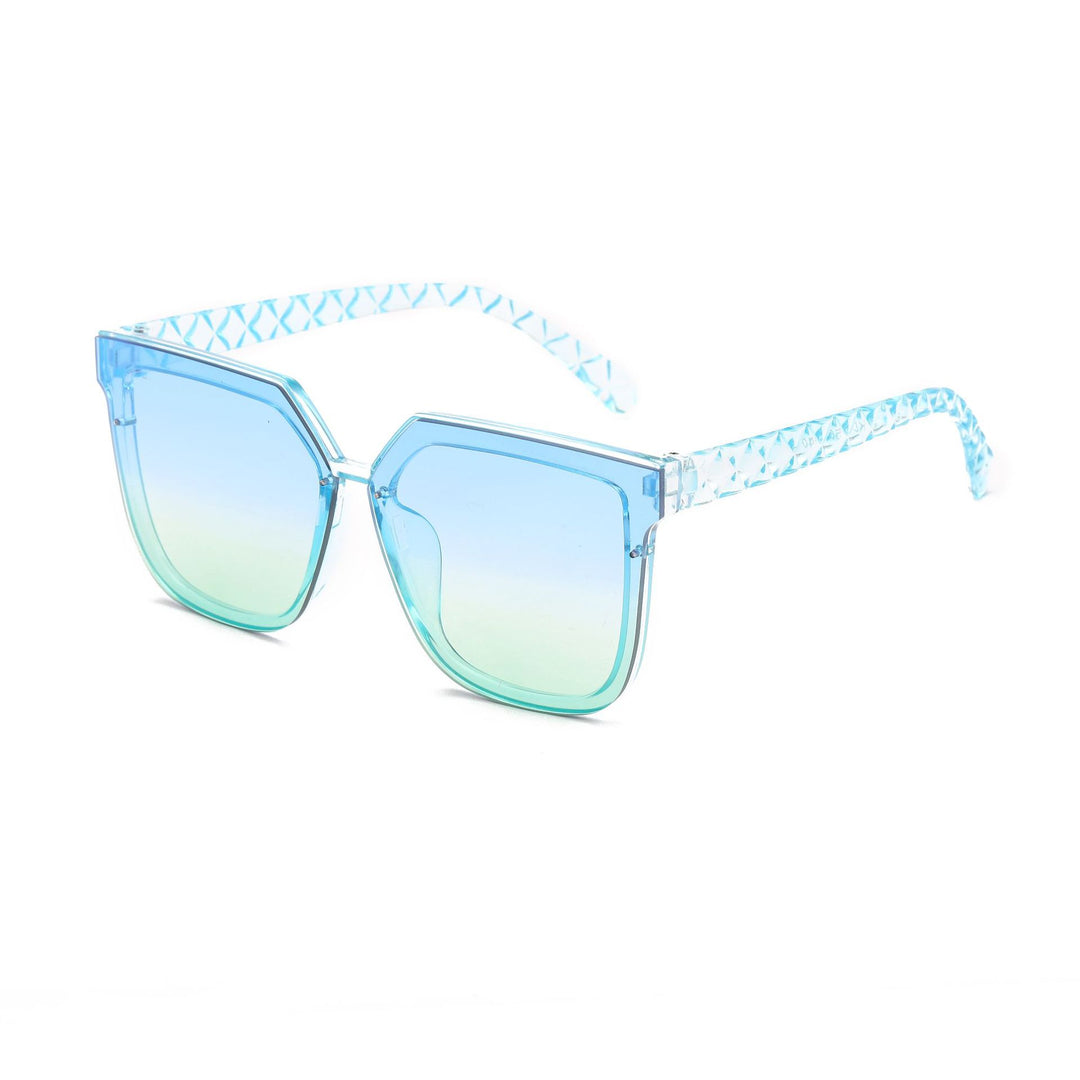 Dame modische solbrille med innovativ polygonal design Luvikno