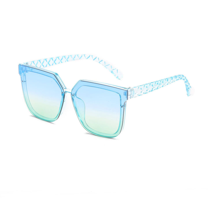 Dame modische solbrille med innovativ polygonal design Luvikno