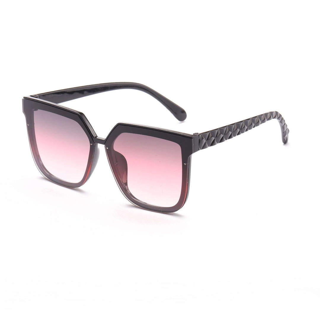 Dame modische solbrille med innovativ polygonal design Luvikno