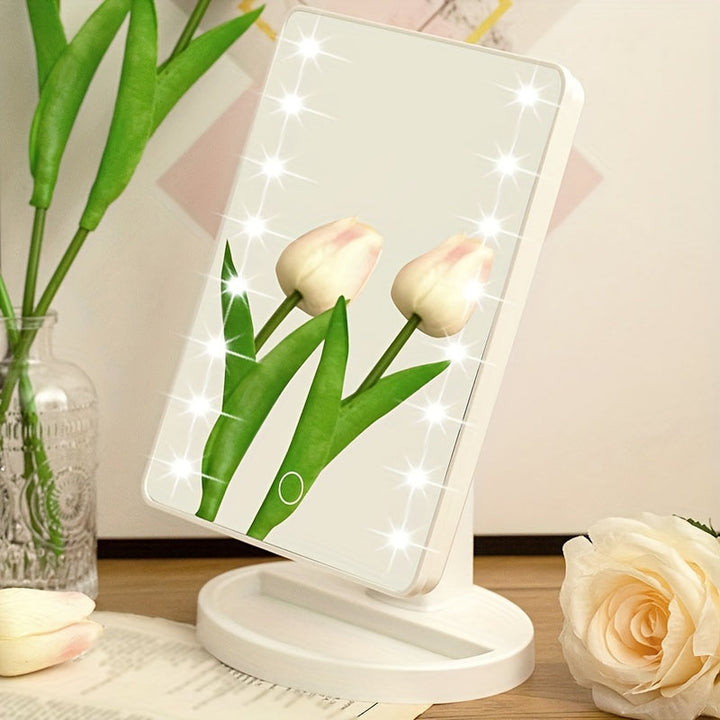 GlowMirror – Bærbar sminkespeil med LED-belysning Luvikno