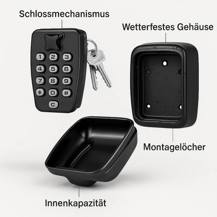 KeyGuard Utendørs Safe – Værbestandig Veggmontert Nøkkelboks | Luvikno
