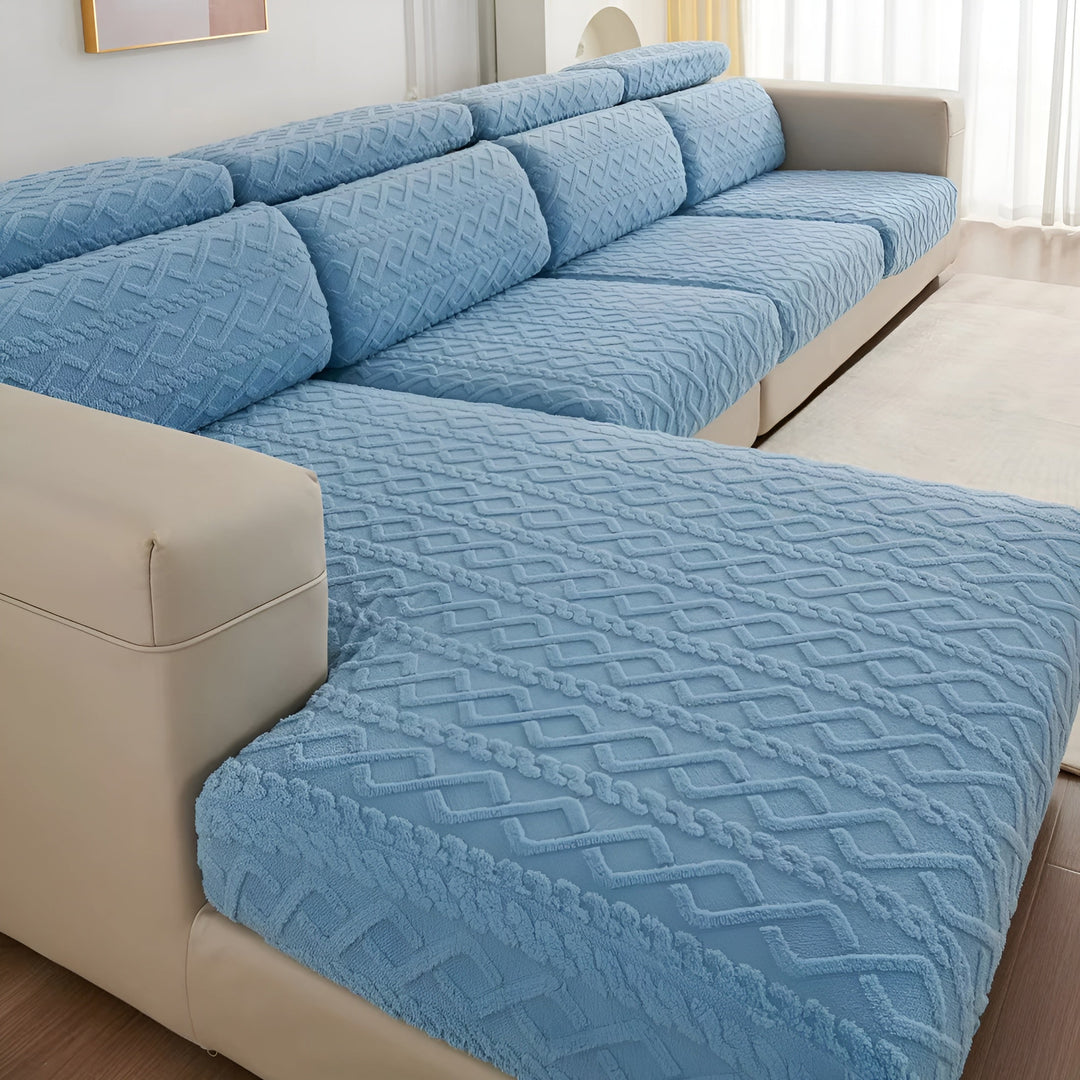 Samt-sofa trekk med diamantmønster – Myk & Luksuriøs | Perfekt passform for enhver sofa | Luvikno