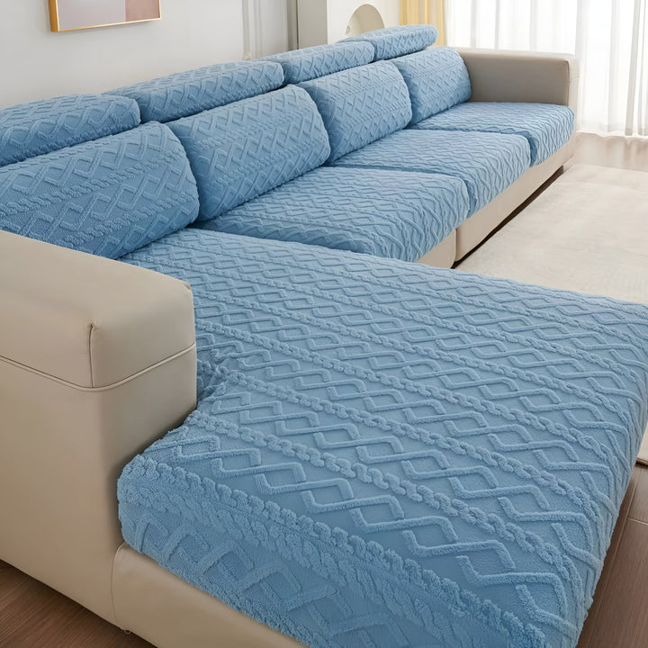Samt-sofa trekk med diamantmønster – Myk & Luksuriøs | Perfekt passform for enhver sofa | Luvikno