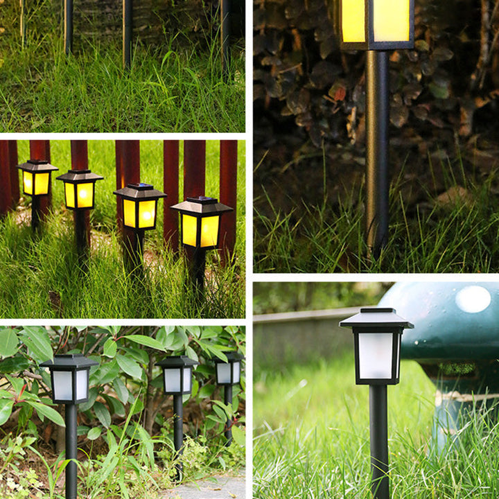 Moderne Minimalistisk Vanntett Solfylt Firkantet ABS PVC LED Utendørs Landskapslys For Hage | Luvikno