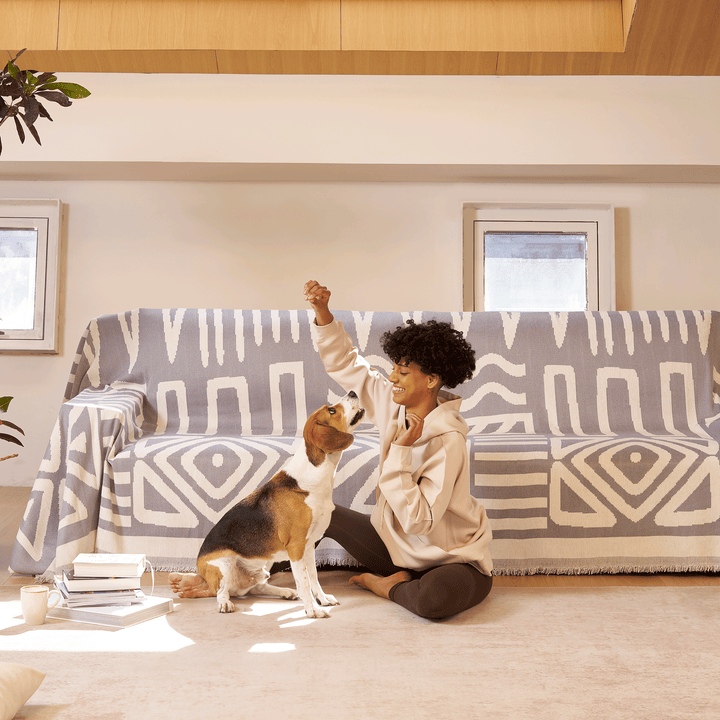 Geometrisk Boho Stil Sofa Trekk - Moderne, Stilig & Holdbar Sofa Beskyttelse | Luvikno