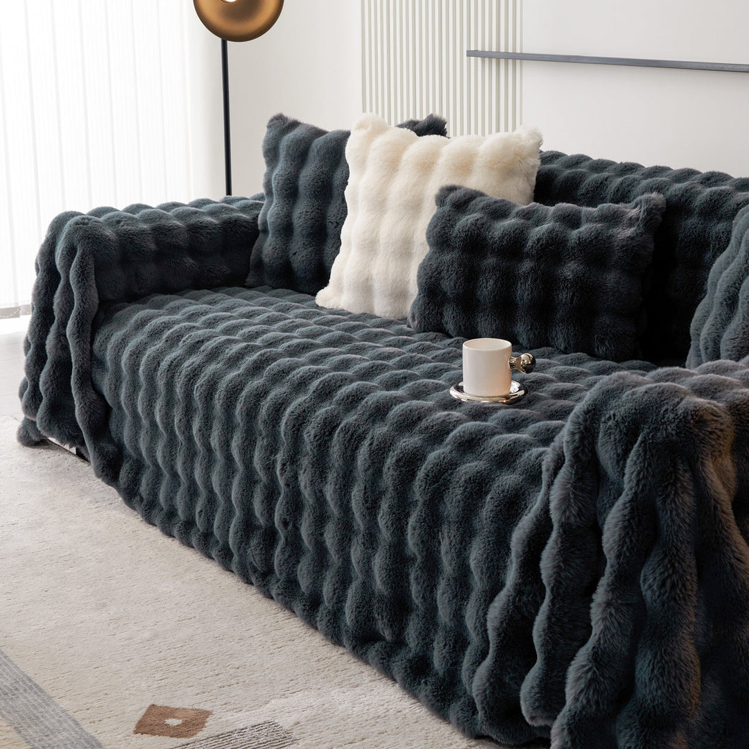 Luksus Ripple Faux Fur Sofa Deksel - Moderne, Stilig & Holdbar Sofa Beskyttelse | Luvikno