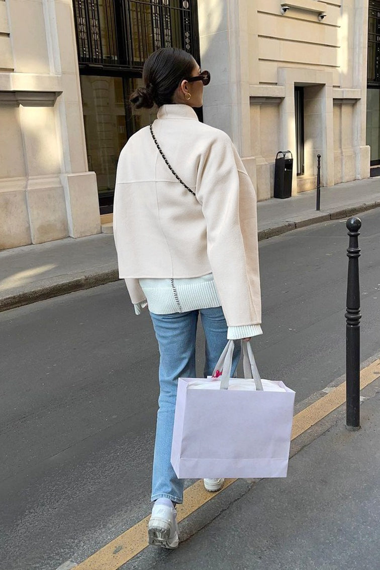 Luvik | Fit Beige Ulljakke