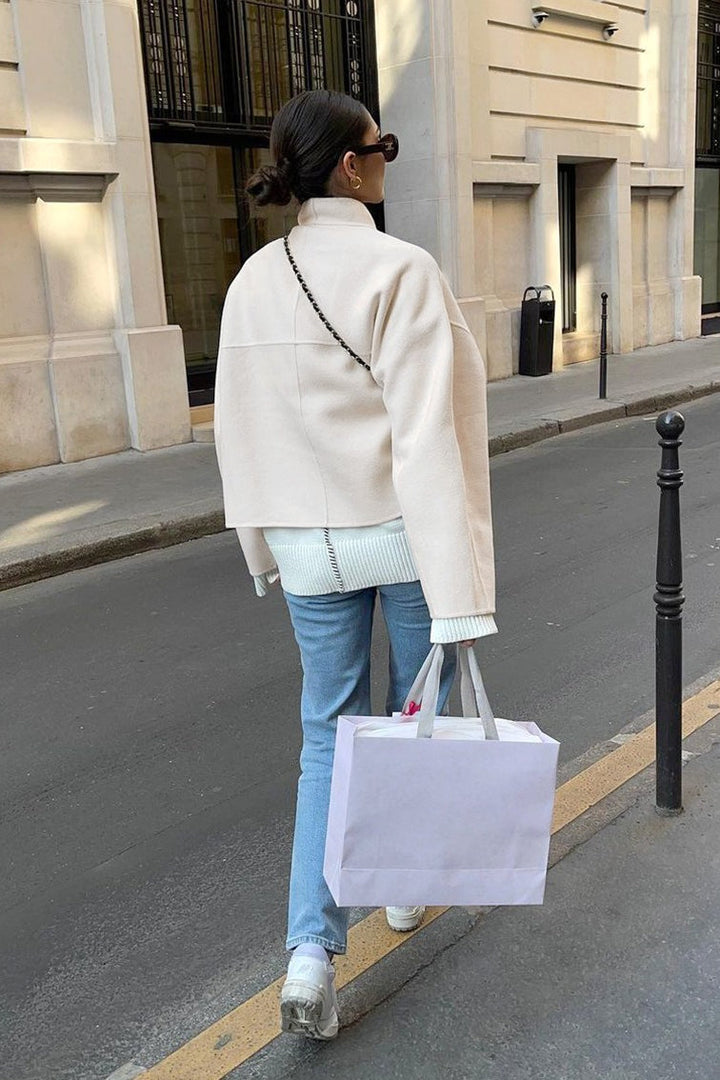 Luvik | Fit Beige Ulljakke