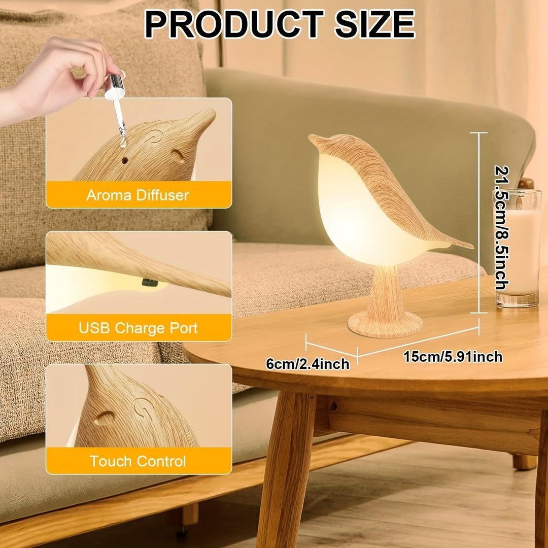 BrightNest - USB LED Fugl Bordlampe med Touch Luvikno