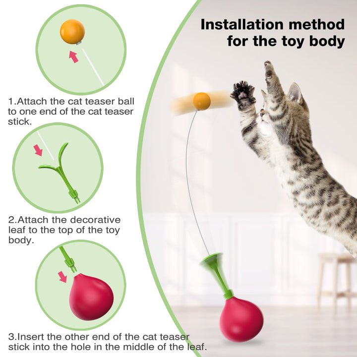 Cherry Radish Vobble Leke – DIY Teaser Lekepinne for Katter Luvikno