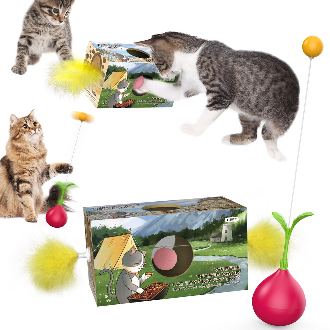 Cherry Radish Vobble Leke – DIY Teaser Lekepinne for Katter Luvikno