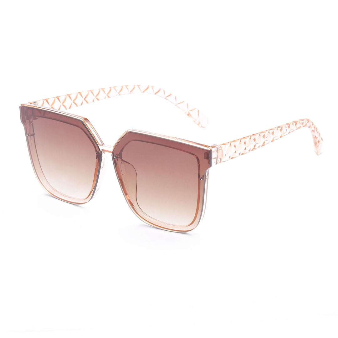 Dame modische solbrille med innovativ polygonal design Luvikno