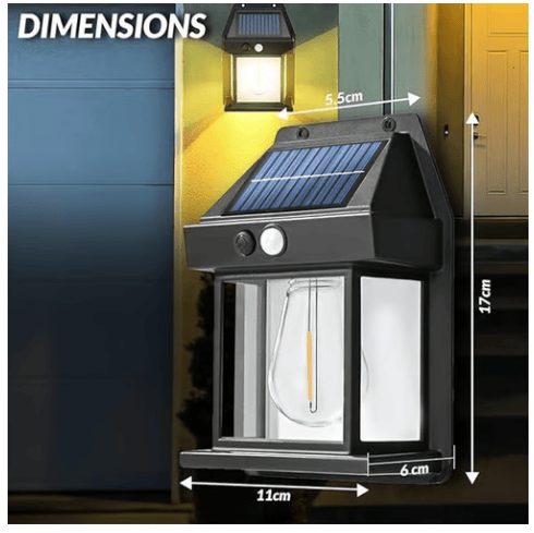 Solar vegglykt med bevegelsesdetektor | Luvikno