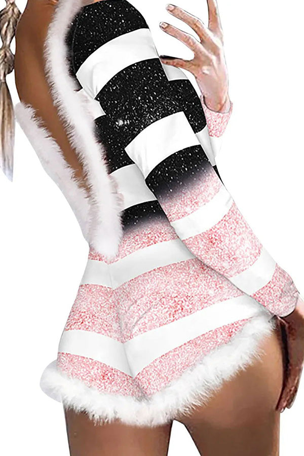 Luvik | Feder Joulupainatus Pitkähiha Takaa Avoin Romperi