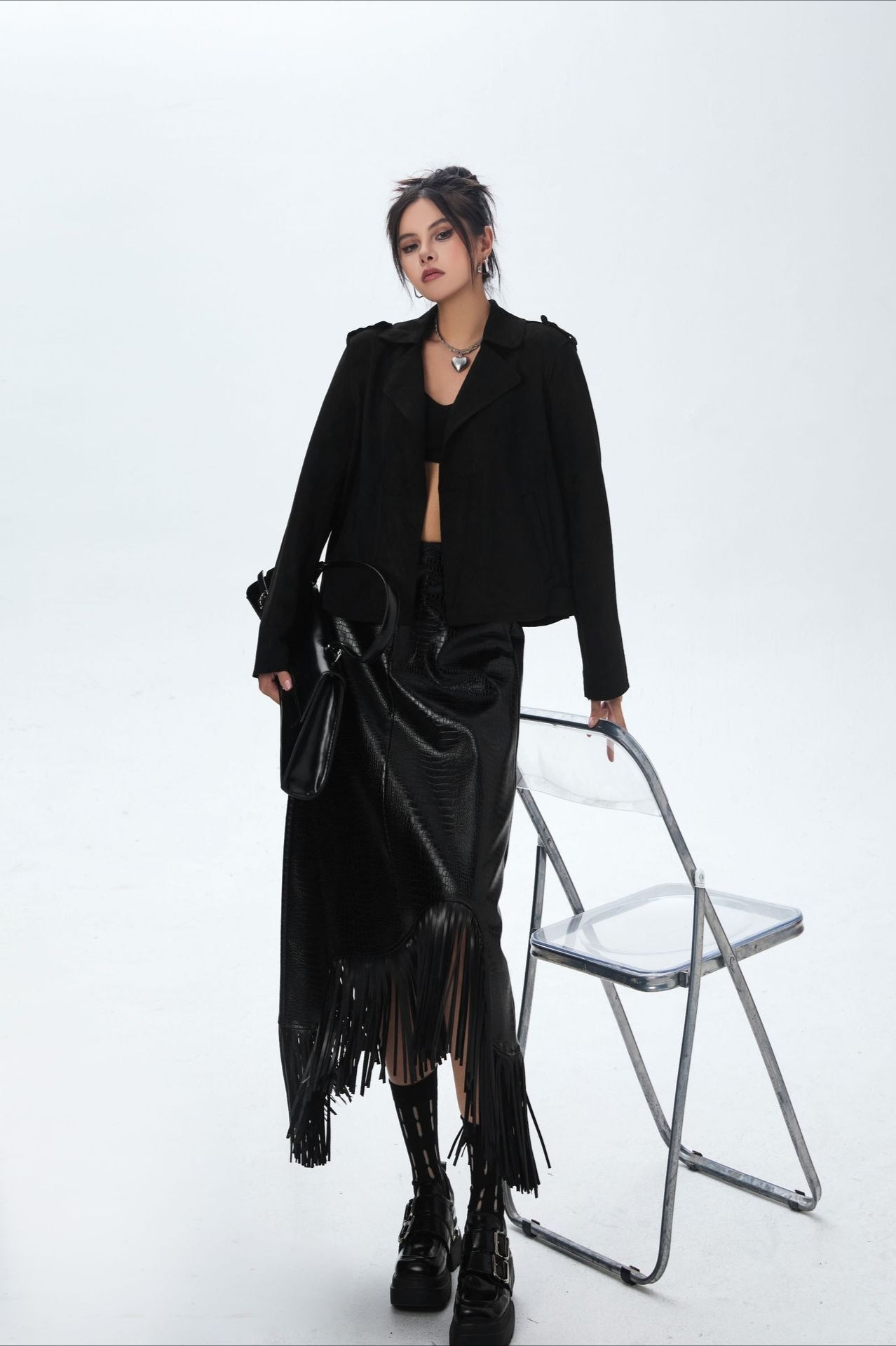 Luvik | Avoin etu Biker-takki