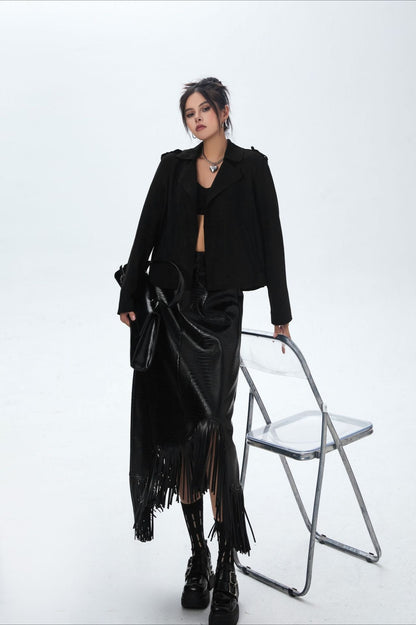 Luvik | Avoin etu Biker-takki