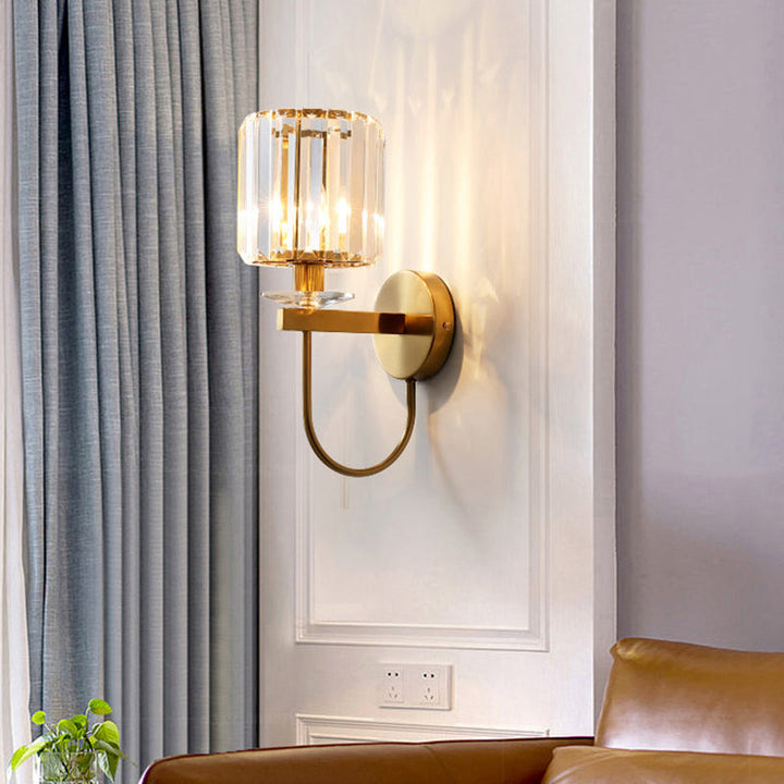 Luvikno | CrystalLux Elegant Vegglampe - Luksuriøs Sylinderformet Design for Moderne Interiører
