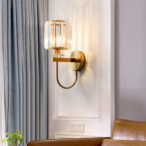 Luvikno | CrystalLux Elegant Vegglampe - Luksuriøs Sylinderformet Design for Moderne Interiører
