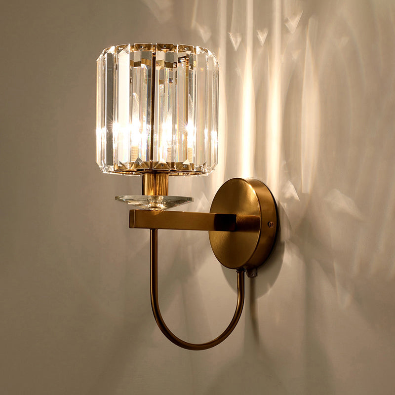 Luvikno | CrystalLux Elegant Vegglampe - Luksuriøs Sylinderformet Design for Moderne Interiører