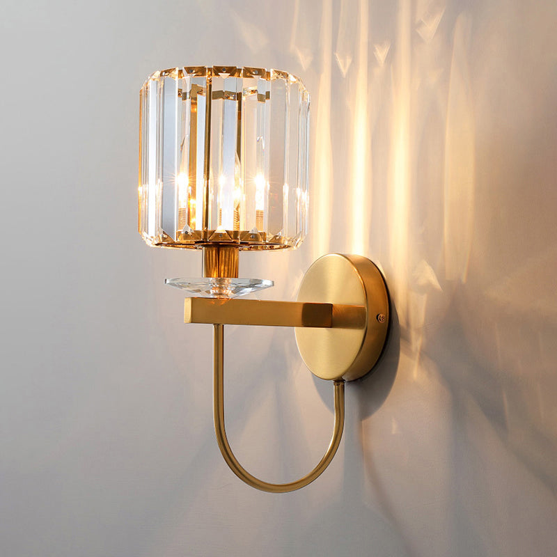 Luvikno | CrystalLux Elegant Vegglampe - Luksuriøs Sylinderformet Design for Moderne Interiører