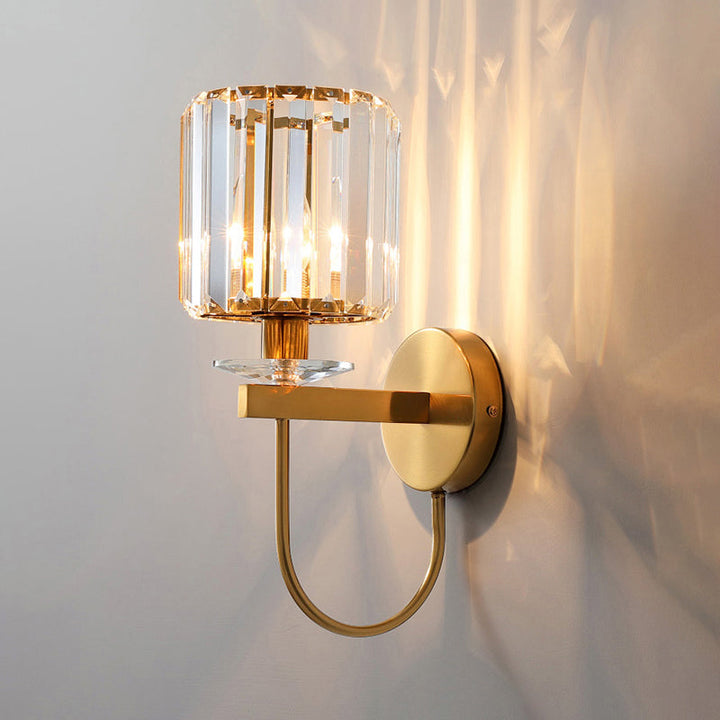 Luvikno | CrystalLux Elegant Vegglampe - Luksuriøs Sylinderformet Design for Moderne Interiører