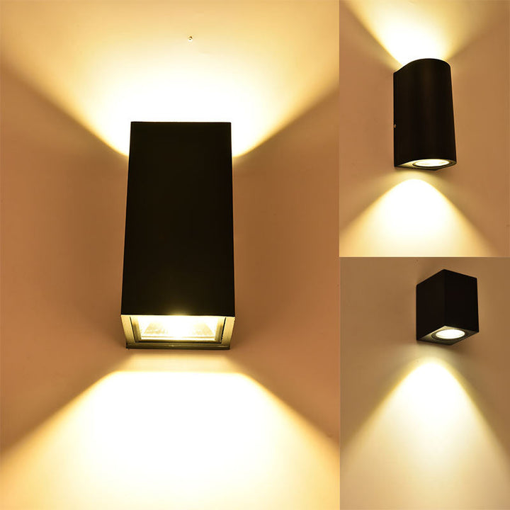 Aluminium Geometrisk Formet Vegglampe Minimalistisk Svart LED Veggmontert Lyskilde for Patio | Luvikno