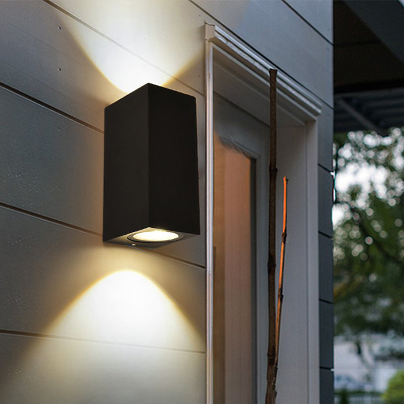 Aluminium Geometrisk Formet Vegglampe Minimalistisk Svart LED Veggmontert Lyskilde for Patio | Luvikno