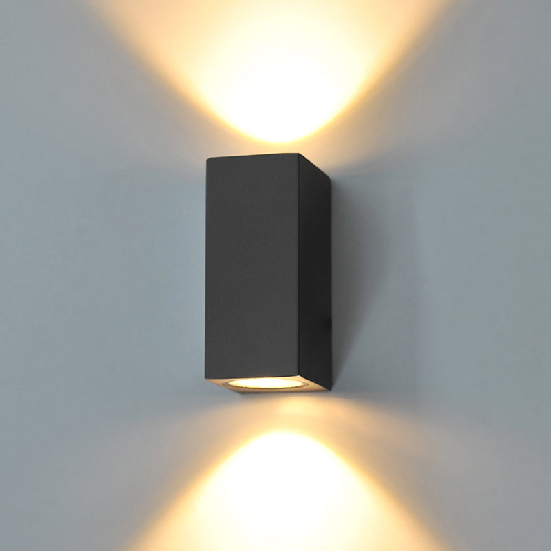 Aluminium Geometrisk Formet Vegglampe Minimalistisk Svart LED Veggmontert Lyskilde for Patio | Luvikno