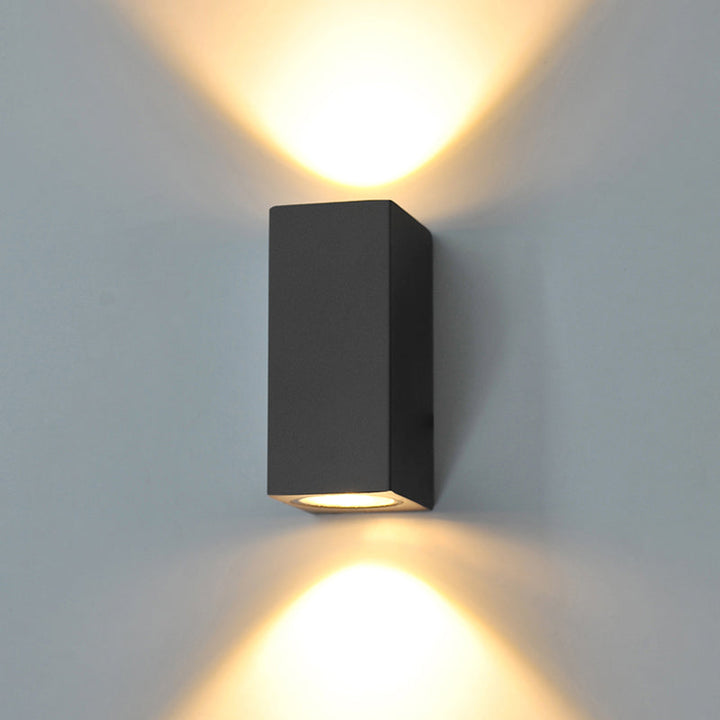 Aluminium Geometrisk Formet Vegglampe Minimalistisk Svart LED Veggmontert Lyskilde for Patio | Luvikno