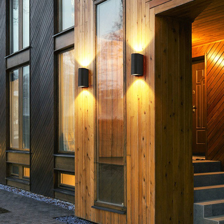 Aluminium Geometrisk Formet Vegglampe Minimalistisk Svart LED Veggmontert Lyskilde for Patio | Luvikno