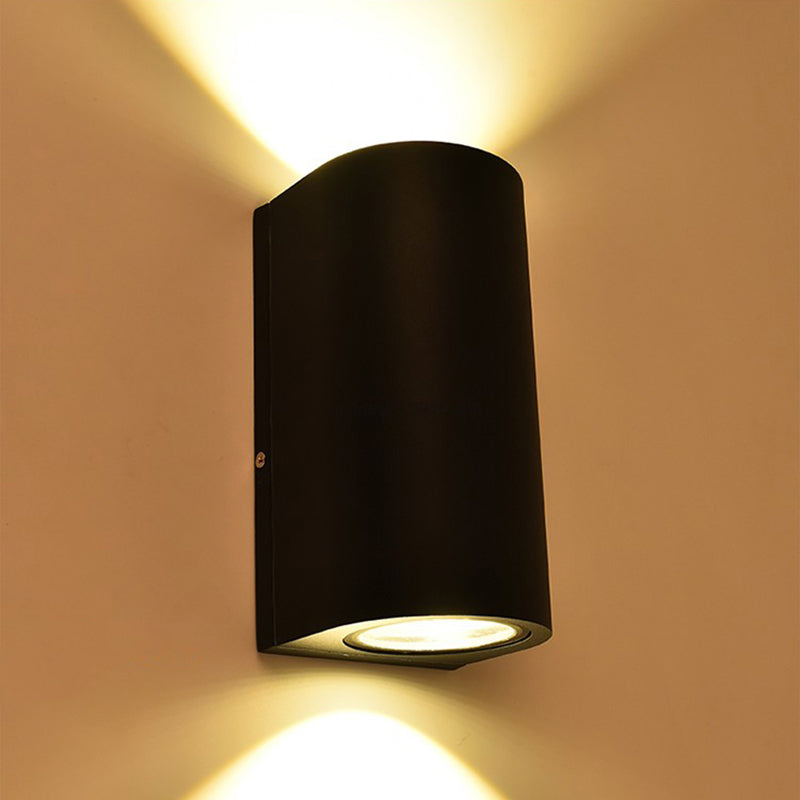 Aluminium Geometrisk Formet Vegglampe Minimalistisk Svart LED Veggmontert Lyskilde for Patio | Luvikno