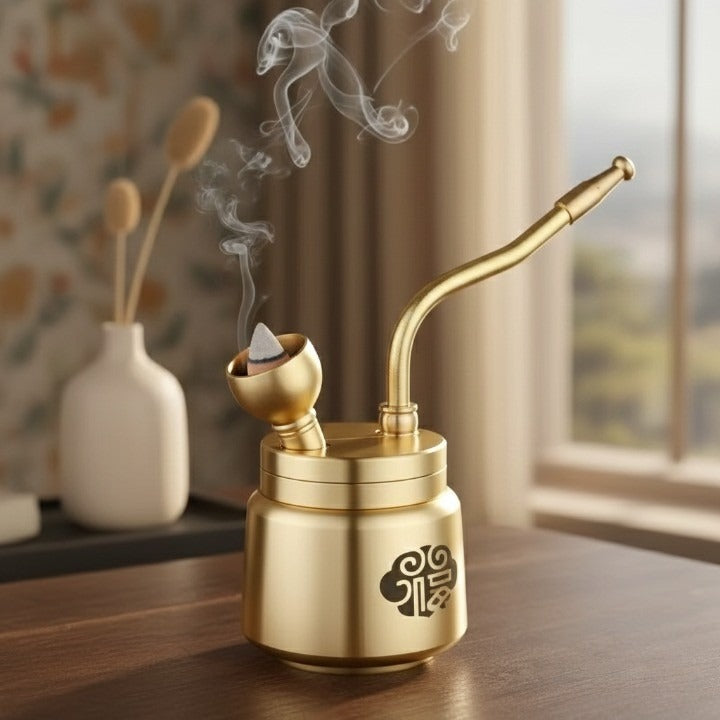 Artisan Brass Pipe Aromaterapi Røkelsebrenner | Luvikno