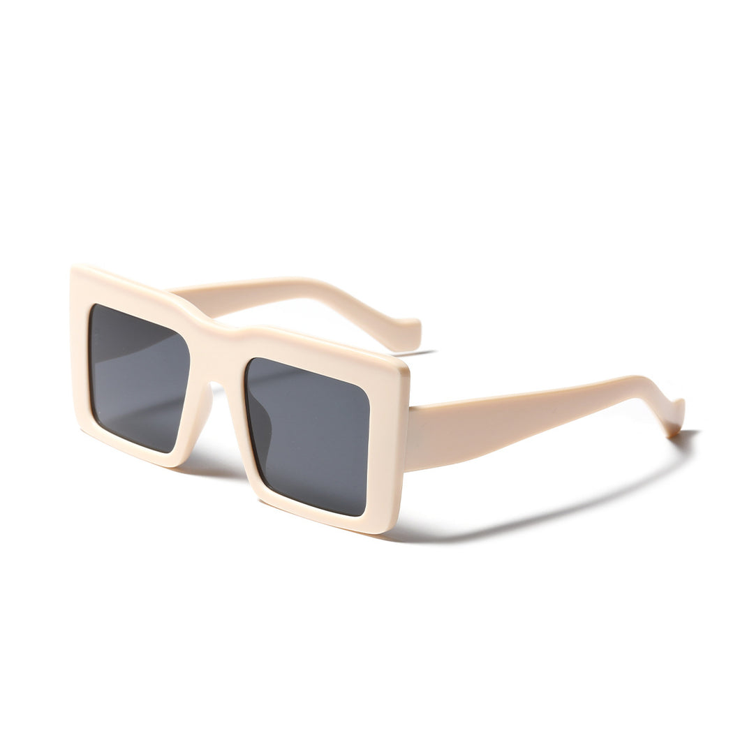 Dame firkantet solbrille med gjennomsiktig ramme og UV-beskyttelse Luvikno