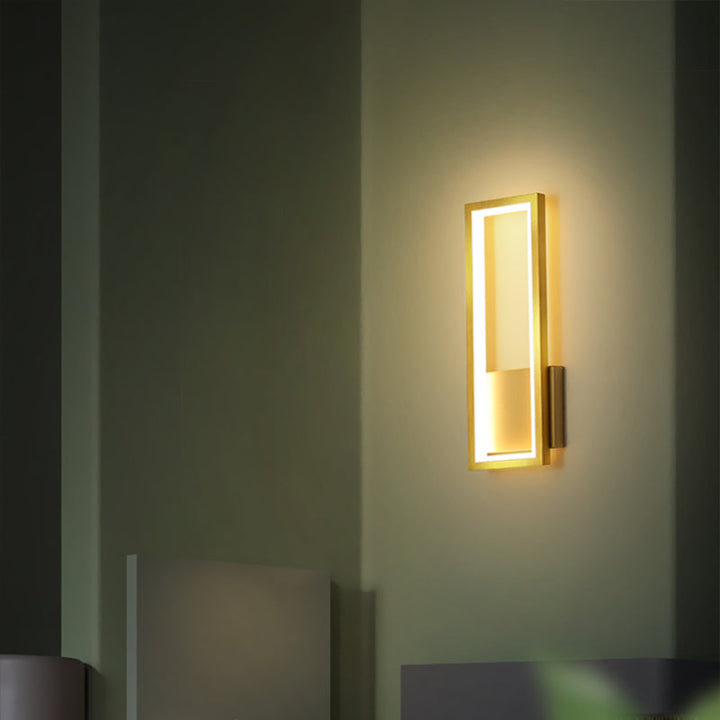 Minimalisme Rektangulær Vegglampe Belysning Metall Foyer LED Veggmontert Lysarmatur | Luvikno
