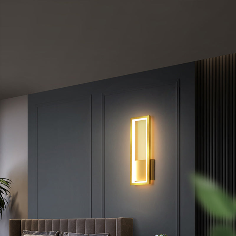 Minimalisme Rektangulær Vegglampe Belysning Metall Foyer LED Veggmontert Lysarmatur | Luvikno