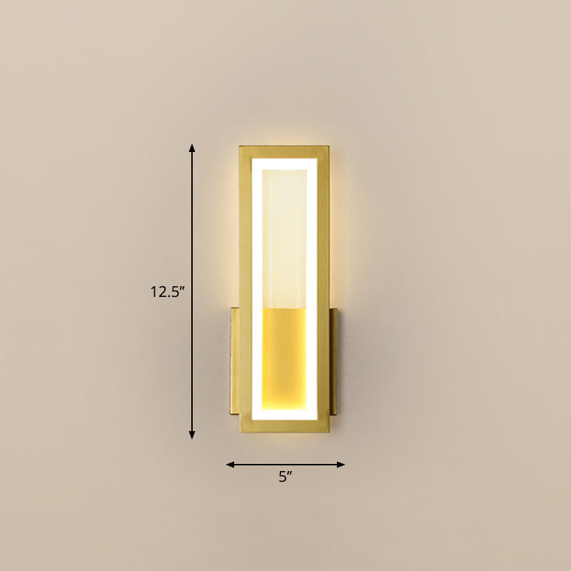 Minimalisme Rektangulær Vegglampe Belysning Metall Foyer LED Veggmontert Lysarmatur | Luvikno