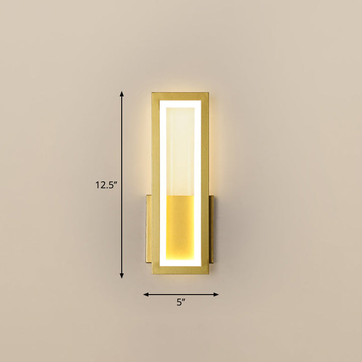 Minimalisme Rektangulær Vegglampe Belysning Metall Foyer LED Veggmontert Lysarmatur | Luvikno