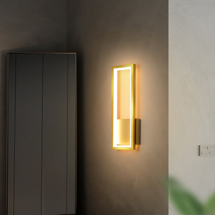 Minimalisme Rektangulær Vegglampe Belysning Metall Foyer LED Veggmontert Lysarmatur | Luvikno