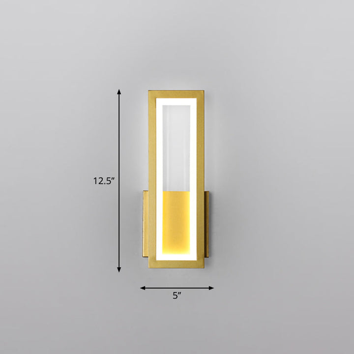 Minimalisme Rektangulær Vegglampe Belysning Metall Foyer LED Veggmontert Lysarmatur | Luvikno