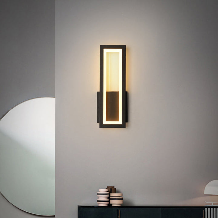Minimalisme Rektangulær Vegglampe Belysning Metall Foyer LED Veggmontert Lysarmatur | Luvikno