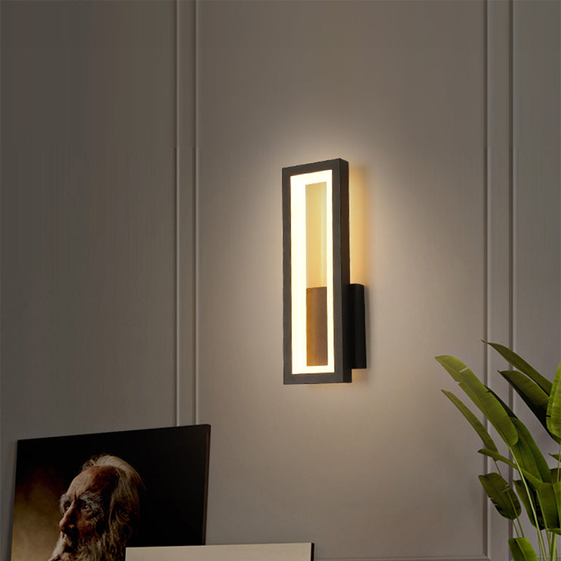 Minimalisme Rektangulær Vegglampe Belysning Metall Foyer LED Veggmontert Lysarmatur | Luvikno